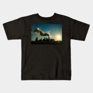 Smoking chimney  at sunset Kids T-Shirt